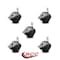 Service Caster 2 Inch Flat Black Hooded Nylon Wheel Grip Ring Chair Caster with Brake SCC, 5PK SCC-GR02S50D-NYS-FB-B-716X78-5 - alternate 3